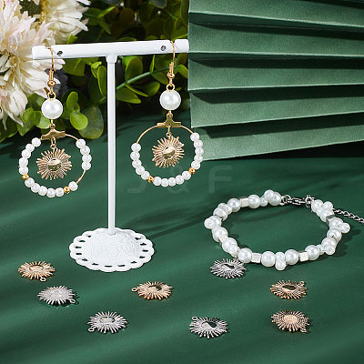 12Pcs 2 Colors Brass Solar Eclipse Pendants KK-BBC0007-63-1