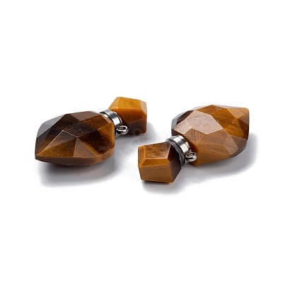 Natural Tiger Eye Perfume Bottle Pendants G-D058-11P-05-1