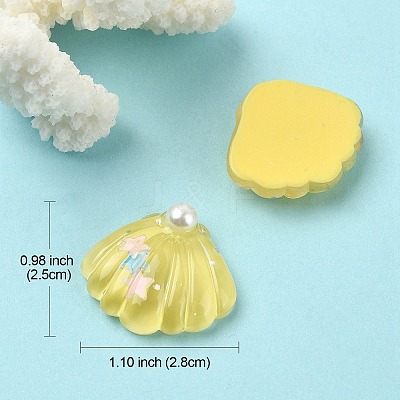 10Pcs 5 Colors Ocean Theme Translucent Resin Cabochons RESI-YW0001-52-1