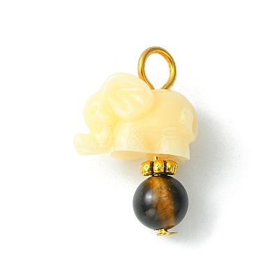 Opaque Resin and Natural Mixed Stone Pendants PALLOY-JF01765-01-1