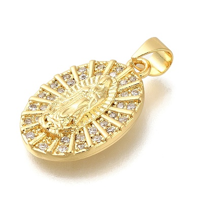 Rack Plating Brass with Cubic Zirconia Pendants KK-Z086-33G-03-1