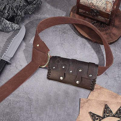 Leather Waist Bag and Belt Set AJEW-CL0003-58A-1