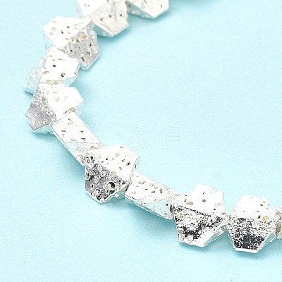 Electroplated Natural Lava Rock Beads Strands G-G984-13S-1