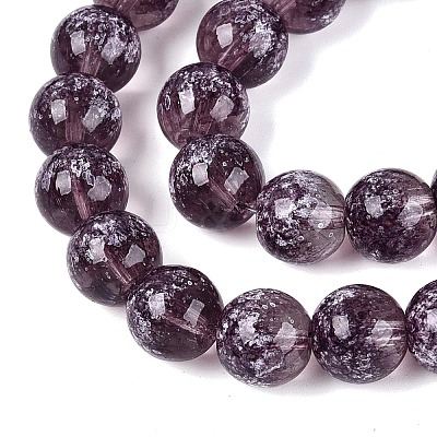 Transparent Half Spray Painted Glass Beads Strands LS-GLAA-Q110-02A-10-1