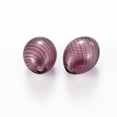 Transparent Handmade Blown Glass Globe Beads X-GLAA-T012-08-1