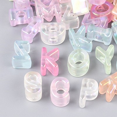 UV Plating Transparent Acrylic European Beads OACR-N160-22-1