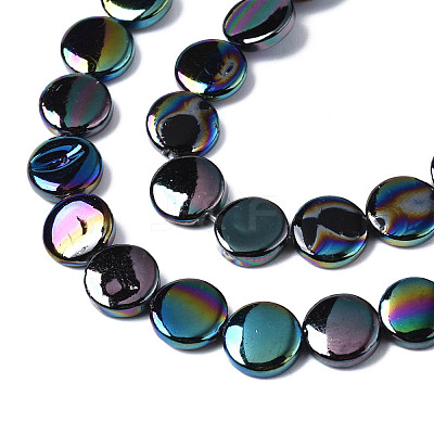 Electroplate Natural Freshwater Shell Beads Strands SHEL-S278-028B-1