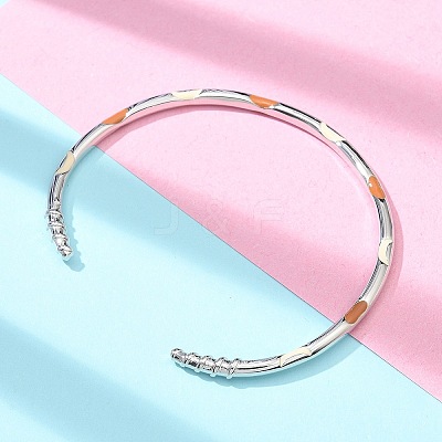 Brass Open Cuff Bangles for Women BJEW-G736-12P-02-1