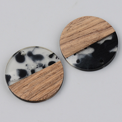 Resin & Walnut Wood Pendants X-RESI-S389-025A-A02-1
