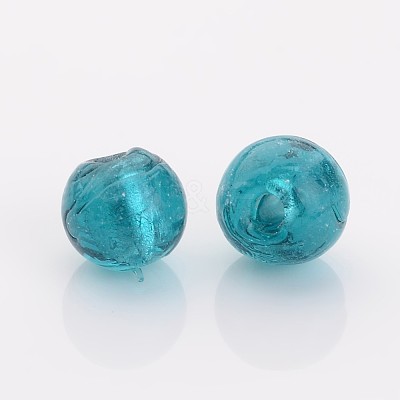 Handmade Silver Foil Glass Beads FOIL-R054-17-1
