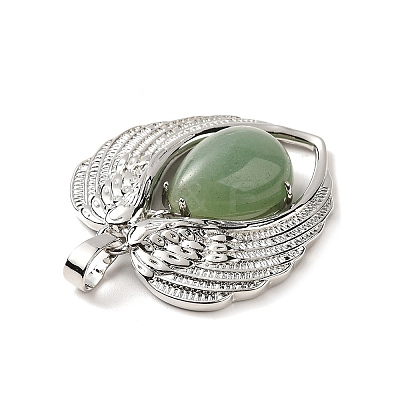 Natural Green Aventurine Teardrop Pendants KK-K331-02P-04-1