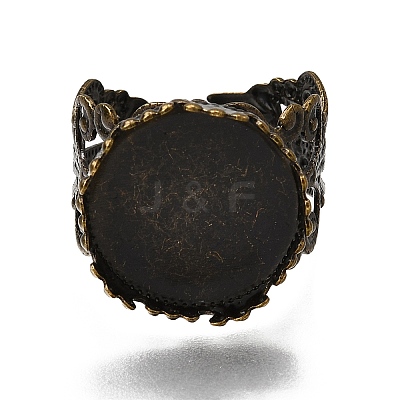 Cuff Brass Filigree Ring Components KK-E477-AB-NF-1