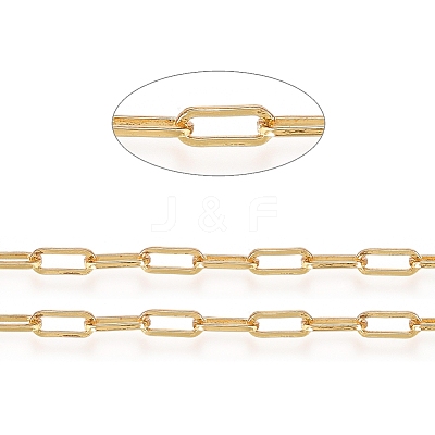 Soldered Brass Paperclip Chains CHC-D025-04G-01-1