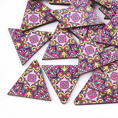 Printed Basswood Pendants WOOD-S045-013C-1