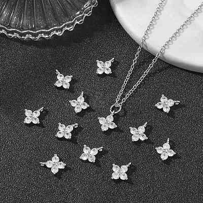 SHEGRACE Brass Cubic Zirconia Charms XGRQ4H448-680P-A-1