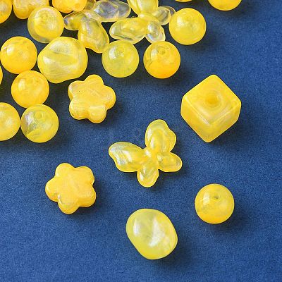 Opaque Acrylic Beads OACR-YW0001-73C-1