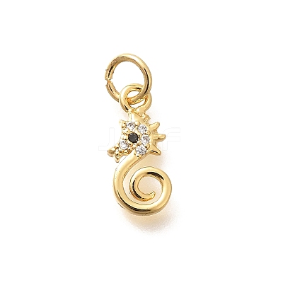 Brass Micro Pave Clear Cubic Zirconia Charms LS-KK-Q040-04B-G-1