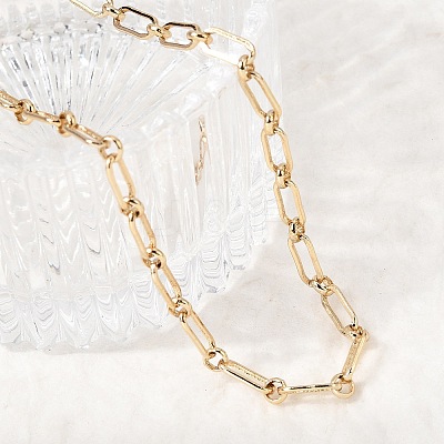 Brass Mixed Link Chain Necklaces NJEW-L013-16G-1