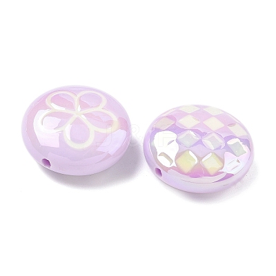 2Pcs UV Plating Acrylic Beads FIND-C067-03G-1