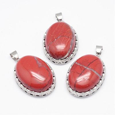 Natural Red Jasper Pendants G-D851-23-1