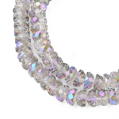 Electroplate Transparent Glass Beads Strands EGLA-N002-37-C02-1