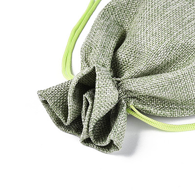 Rectangle Polyester Imitation Burlap Packing Pouches ABAG-N009-01A-03-1