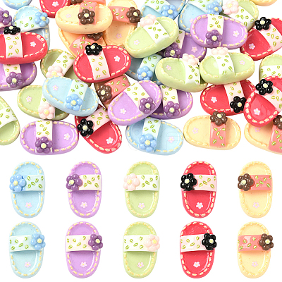 50Pcs 10 Styles Opaque Resin Cabochons CRES-SC0003-21-1
