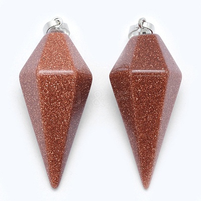 Natural & Synthetic Mixed Stone Pointed Pendants KK-E757-F-P-1
