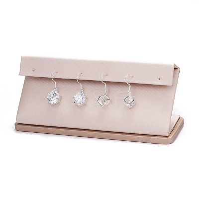 Wooden Covered with PU Leather Earring Stands EDIS-F004-01B-1