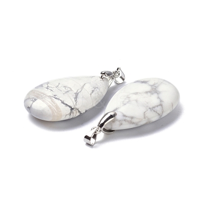Natural Howlite Pendants G-D084-01P-B16-1