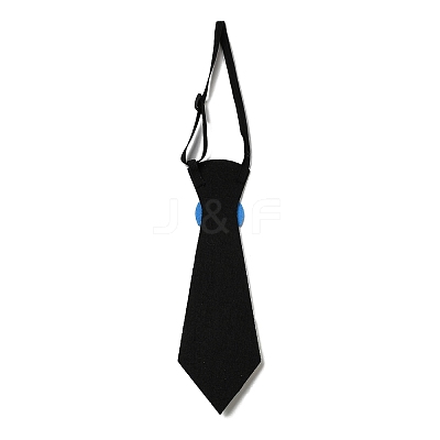 Easter Theme Rabbit Egg Glitter Felt Necktie AJEW-C030-01C-1