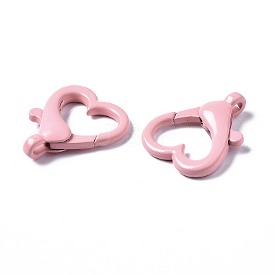 Spray Painted Eco-Friendly Alloy Lobster Claw Clasps PALLOY-T080-05K-NR-1
