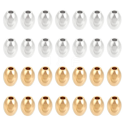 60Pcs 2 Colors Brass Beads KK-AR0002-82-1