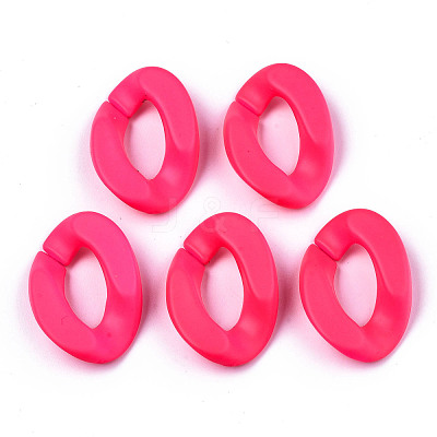 Opaque Spray Painted Acrylic Linking Rings OACR-R249-03B-1