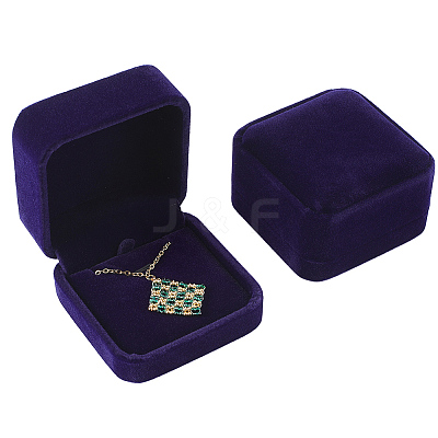 Square Velvet Jewelry Boxes for Pendant CON-WH20013-03B-1