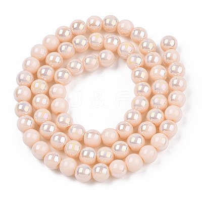 Electroplate Opaque Glass Beads Strands GLAA-T032-P6mm-AB09-1