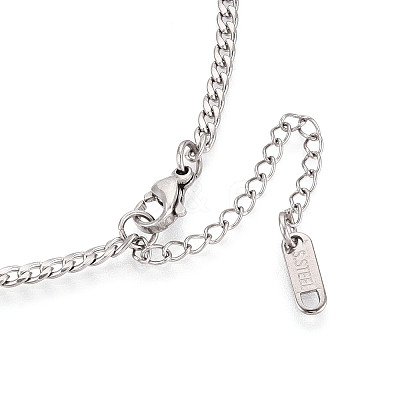 3MM 304 Stainless Steel Curb Chain Necklaces NJEW-N059-01P-1