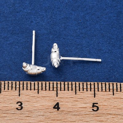 925 Sterling Silver Stud Earrings EJEW-R015-03S-1
