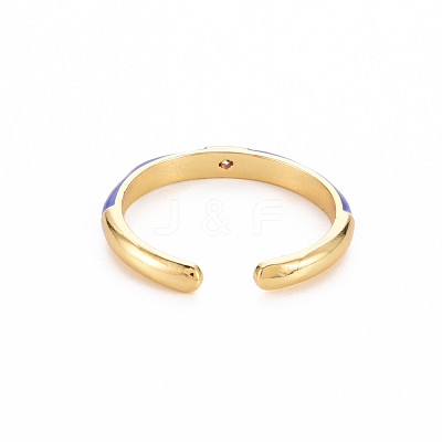 Brass Enamel Cuff Rings RJEW-T016-24D-NF-1