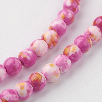 Natural Ocean White Jade Bead Strands G-G916-6mm-03-1