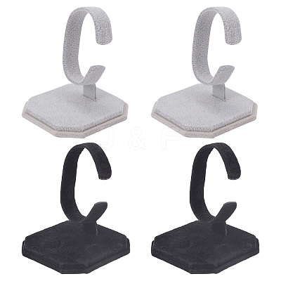 4Pcs 2 Colors Velvet Bracelet Display Stands BDIS-FG0001-07-1
