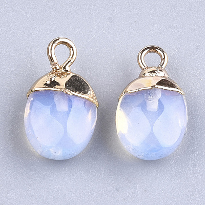 Electroplate Opalite Charms X-G-S344-09G-1