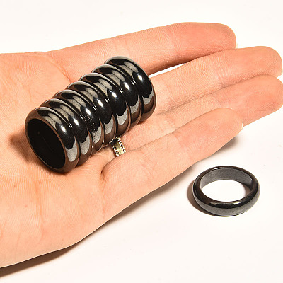 Dyed & Heated Black Agate Finger Rings IK0879-6-1