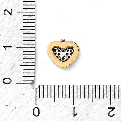 304 Stainless Steel Micro Pave Cubic Zirconia Charms STAS-I356-04G-06-1