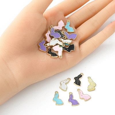 20Pcs 5 Colors Alloy Enamel Pendants ENAM-YW0003-01-1