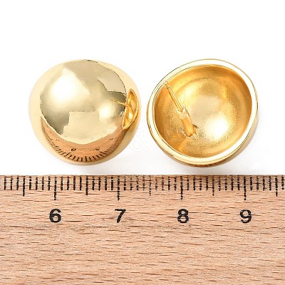 Half Round Brass Stud Earrings EJEW-D346-07G-1