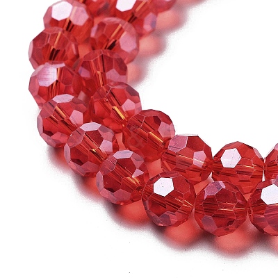 Electroplate Transparent Glass Beads Strands EGLA-A035-T8mm-A01-1