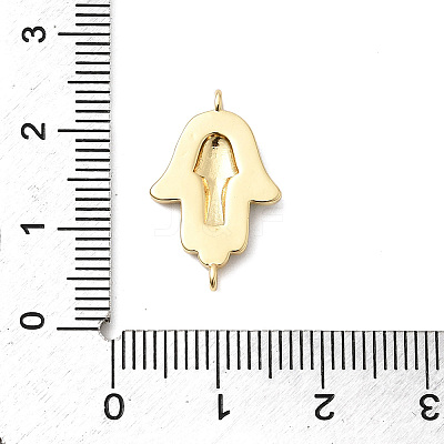 Brass Enamel Hamsa Hand Connector Charms KK-H529-16G-1