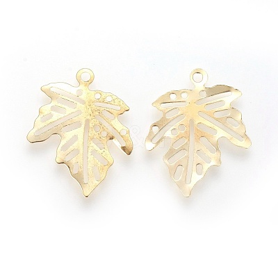 Autumn Theme Iron Filigree Pendants IFIN-F158-41G-1