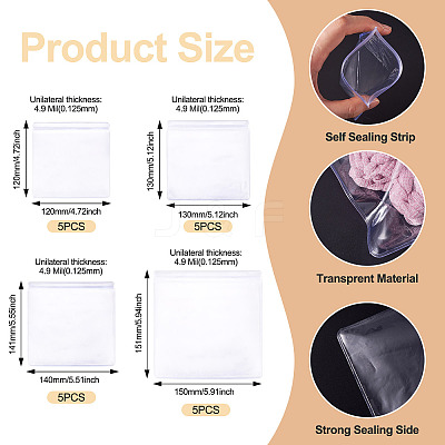 20Pcs 4 Styles PVC Anti Oxidation Resealable Bags AJEW-TA0002-25-1